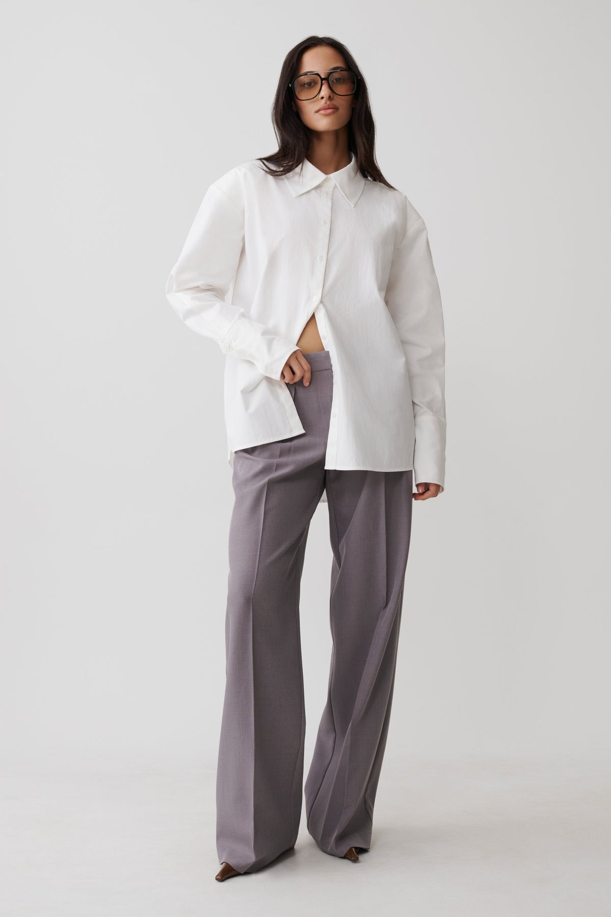 Rosalind Button Back Cotton Shirt - White