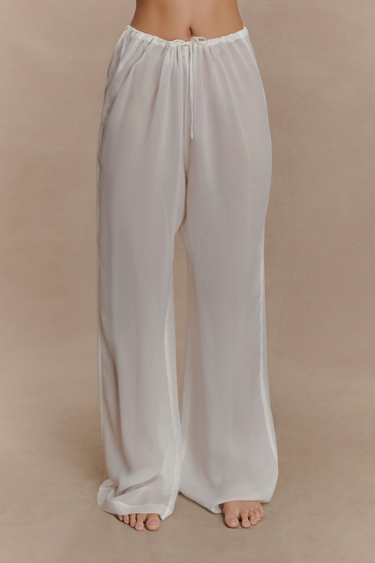 Tonya Sheer Straight Leg Pant - Ivory
