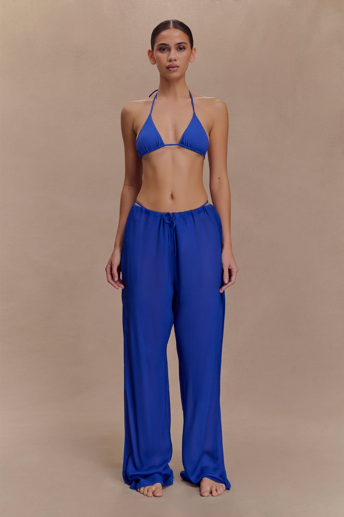 Tonya Sheer Straight Leg Pant - Cobalt Blue